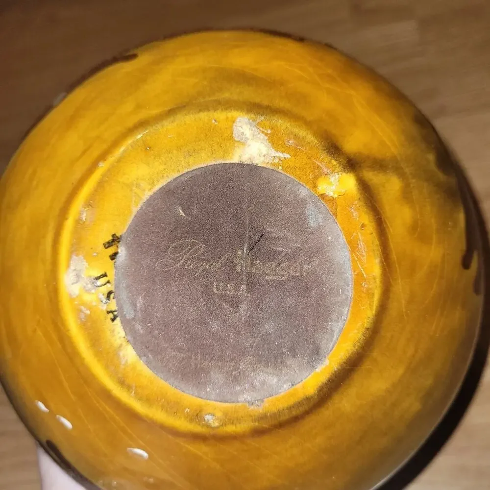 Vtg 70s Royal Hagar Earth Wrap Crackle Lava Glaze Pottery Planter Lot Of 2 Bowls - Picture 6 of 13
